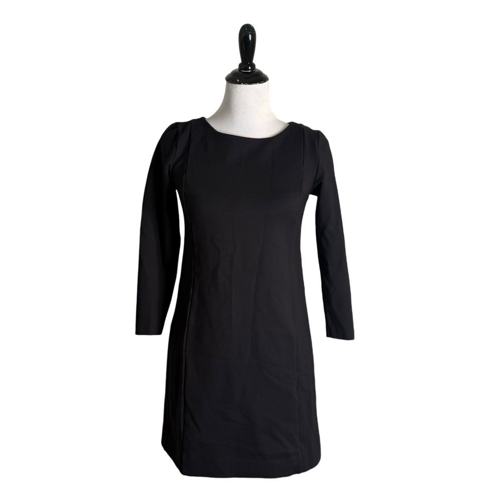 J. Crew Black Ponte Dress Women Size‎ XS Stretch Preppy Office Minimalist